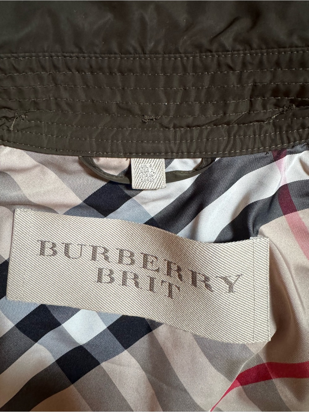 Burberry Brit Olive Nova Check Hooded Belted Trench Coat Rain Jacket UK 4 US 7 S - Picture 5 of 8